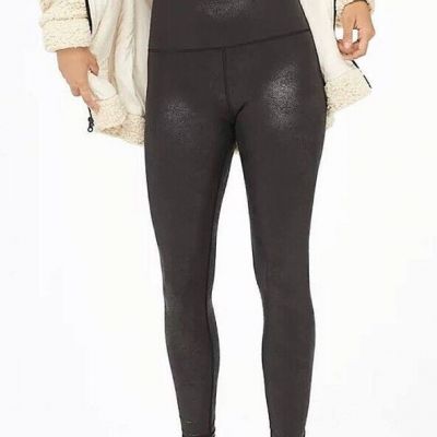 Aerie Offline The Hugger High Rise Leggings •S• Crackle Faux Leather Black